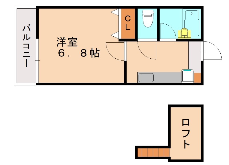 福岡市西区今宿東のアパートの間取り