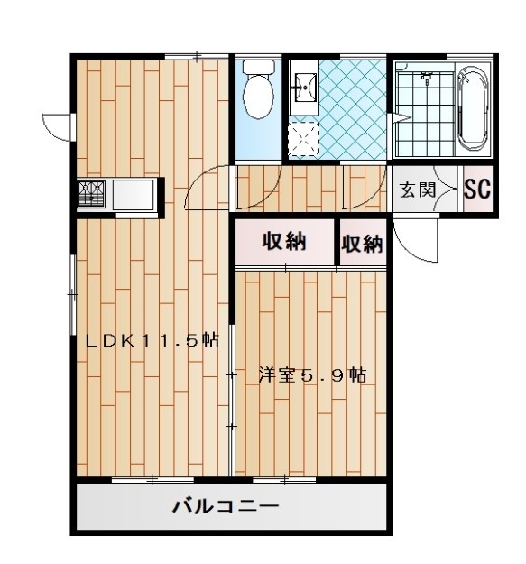 コーポ白樺館Ｃ棟の間取り