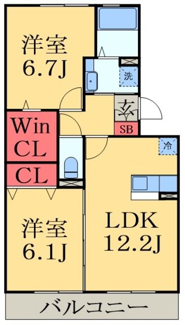 市原市山田橋のアパートの間取り