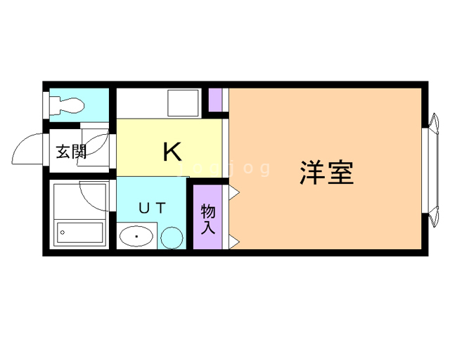 石狩市花川南四条のアパートの間取り