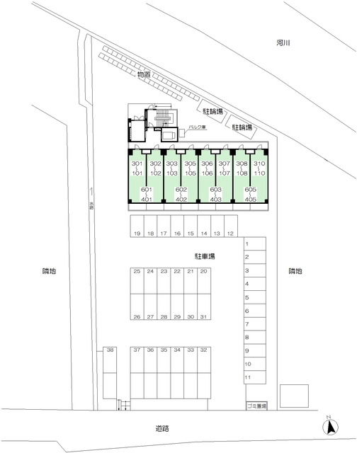 駐車場　☆敷地内配置図☆
