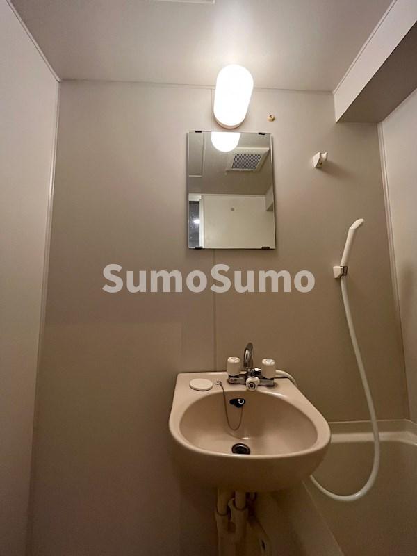 洗面設備　ゆったりとスペースのある洗面所