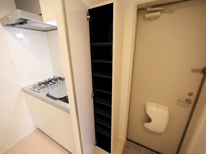 玄関　玄関　シューズボックス　姿見鏡付き（収納充実してます）