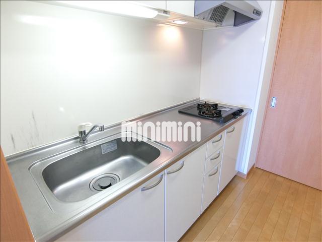 キッチン　２口ガスコンロのシステムキッチン。