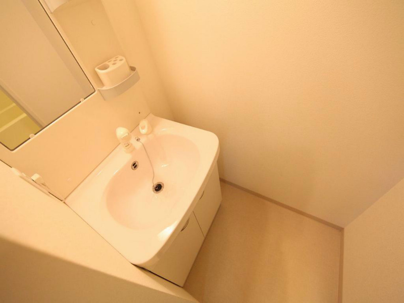 洗面設備　脱衣所　独立洗面台（シャンプードレッサー付）収納スペース有