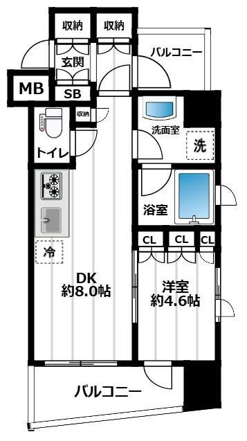 東京メトロ日比谷線 東銀座駅 徒歩2分 14階建 築23年の間取り写真