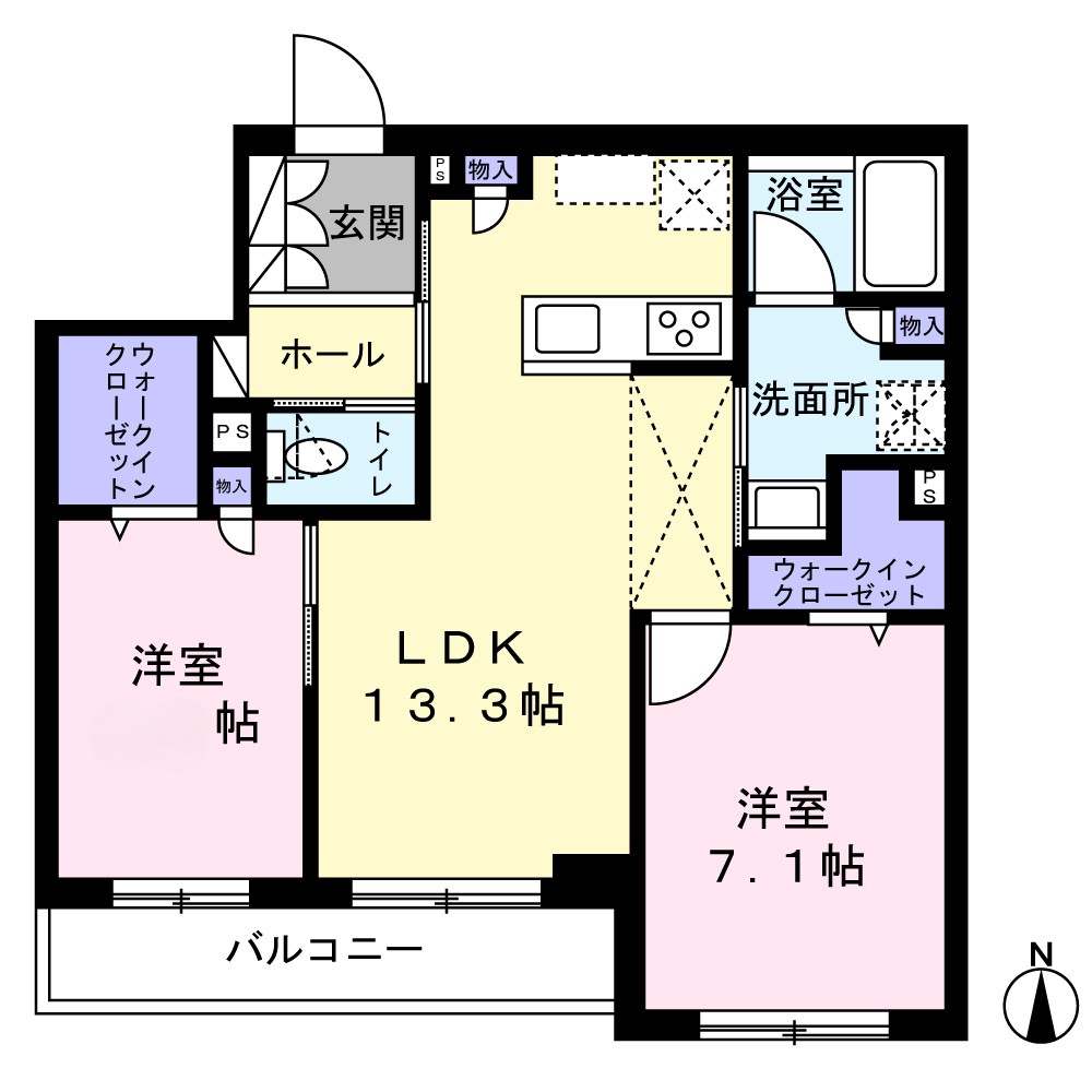 グランアスールの間取り写真