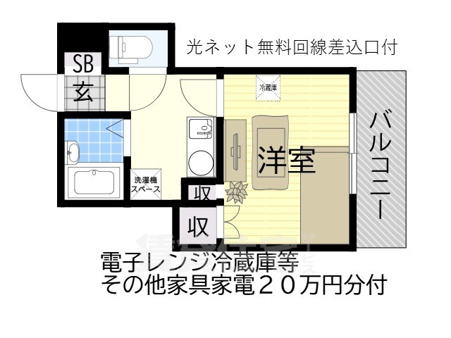 グリーンルーフ京阪の間取り写真