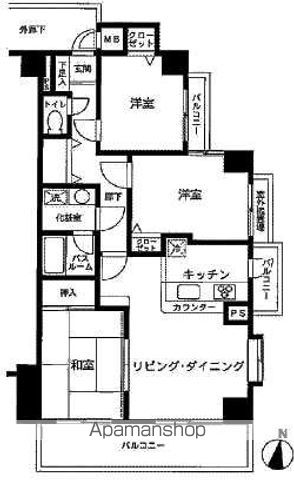 都営大江戸線 落合南長崎駅 徒歩8分 9階建 築32年の間取り写真