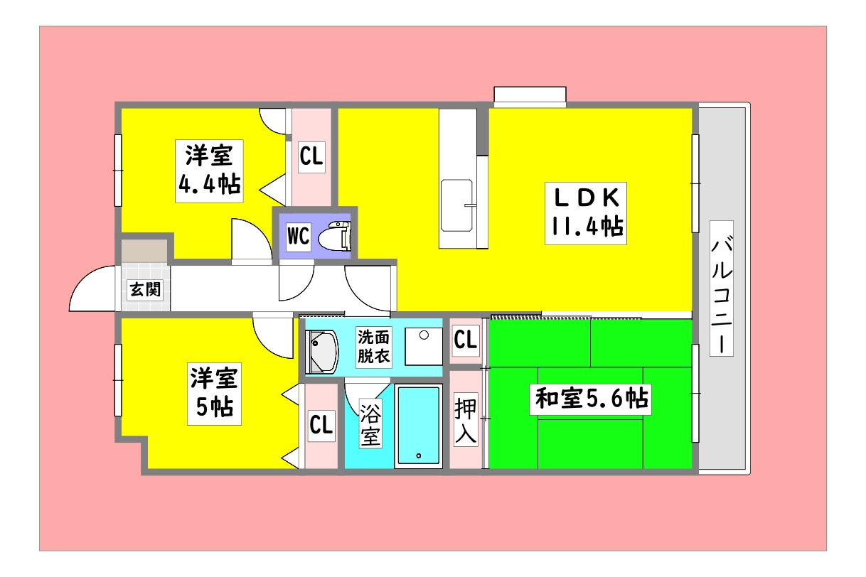ＪＲ山陽本線 西条駅 徒歩18分 4階建 築25年の間取り写真