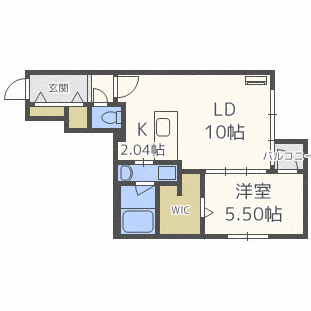 【札幌市北区北二十三条西のマンションの間取り】