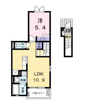 刈谷市一ツ木町のアパートの間取り