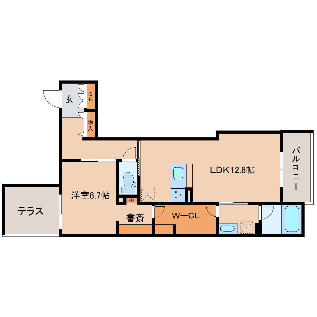 【橿原市北八木町のマンションの間取り】