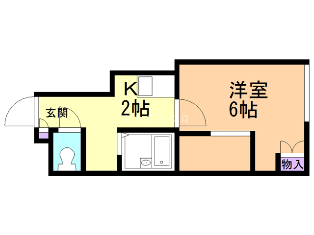 レオパレスサンジェルマン函館山の間取り