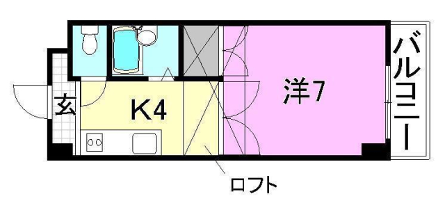 松山市桑原のマンションの間取り