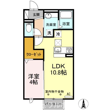 豊橋市馬見塚町のアパートの間取り