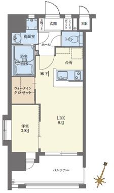 コモテリア渡辺通りの間取り