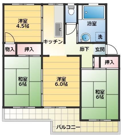 小関ハイツ3棟の間取り