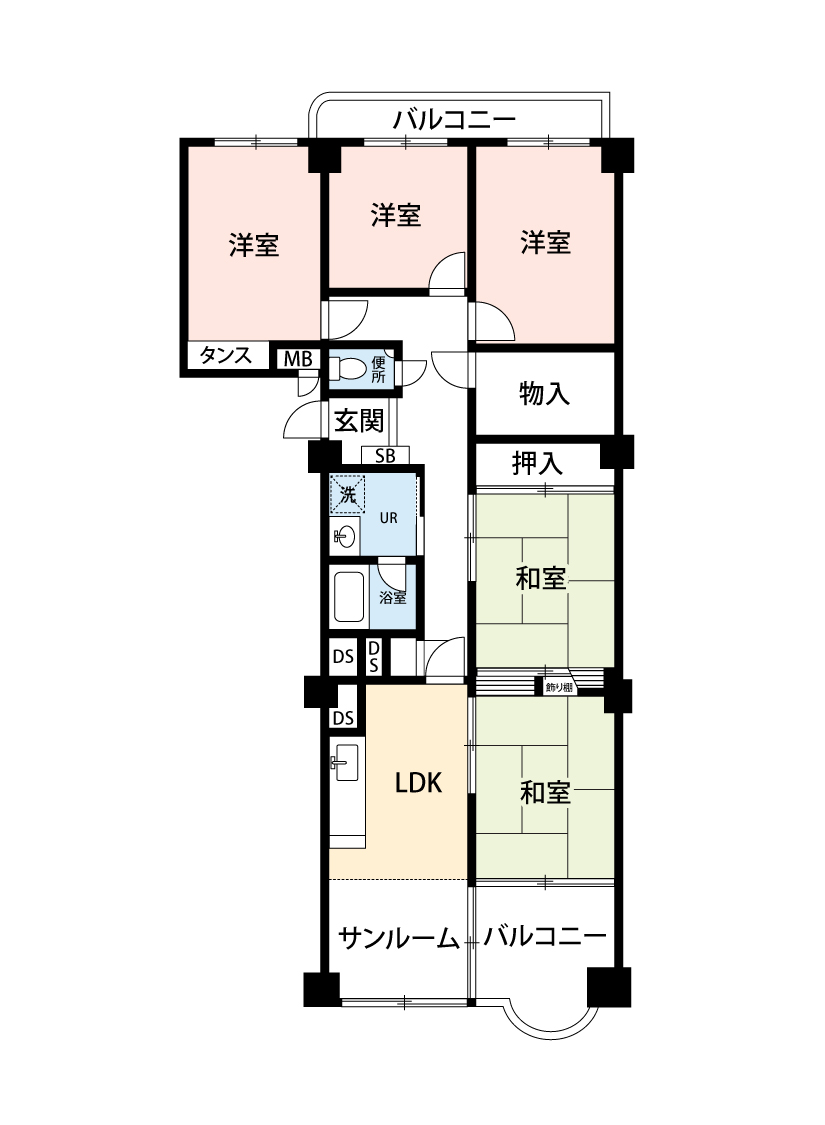 星ヶ丘アイリス北棟の間取り