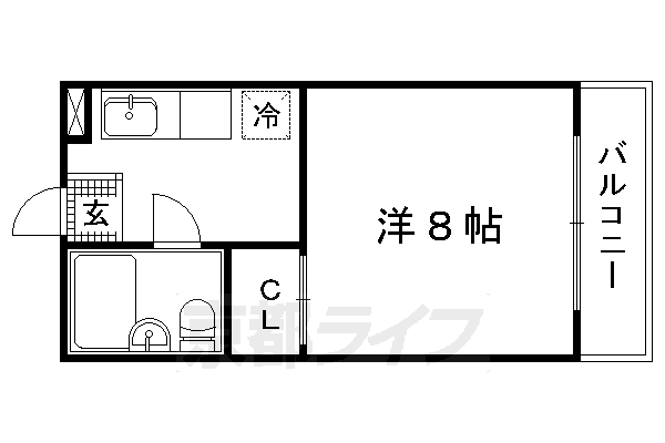 京都市北区北野西白梅町のマンションの間取り