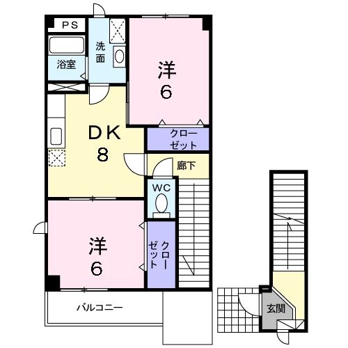 八戸市大字湊町のアパートの間取り