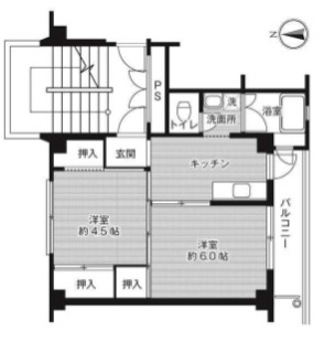 【境港市誠道町のマンションの間取り】