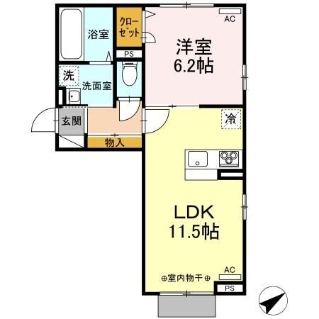 【Ｄ－ｒｏｏｍ新中道の間取り】