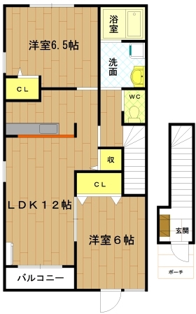 伊勢市黒瀬町のアパートの間取り