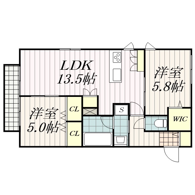 【(仮称)稲毛区緑町メゾンの間取り】