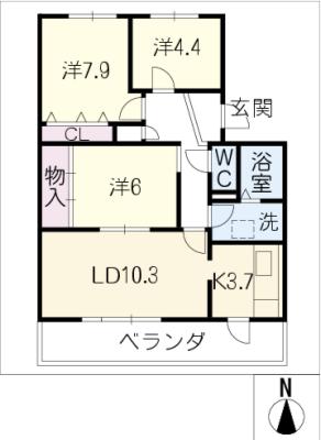 【シティ・ライフ牧の里の間取り】