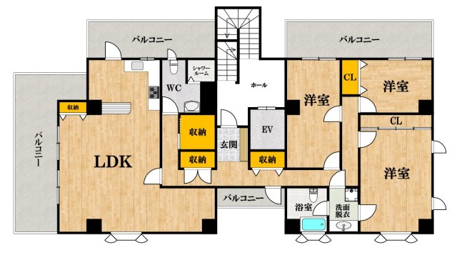 大阪市天王寺区上本町のマンションの間取り