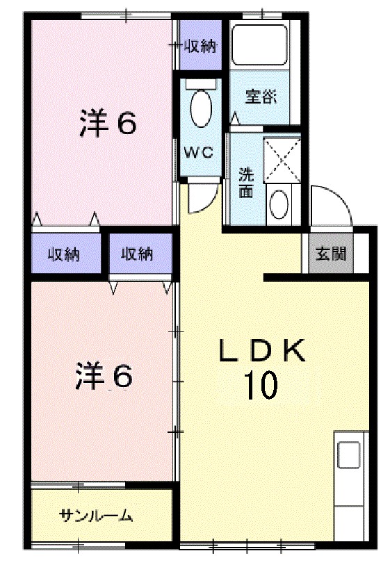 富山市小杉のアパートの間取り