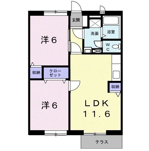 【ハイツシャルマンリコＡの間取り】