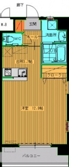 広島市中区舟入川口町のマンションの間取り