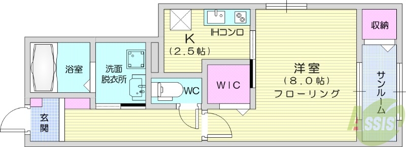 名取市堀内のアパートの間取り