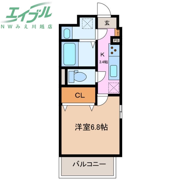 三重郡川越町大字豊田のマンションの間取り