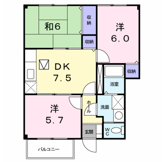 クレール大新の間取り