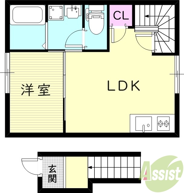 【（仮称）西宮ガレージハウスの間取り】