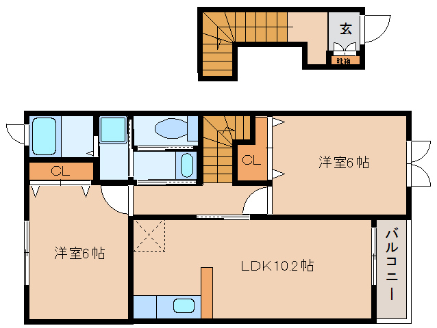 北葛城郡広陵町大字笠のアパートの間取り