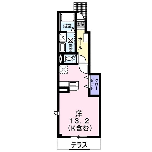 福山市南今津町のアパートの間取り