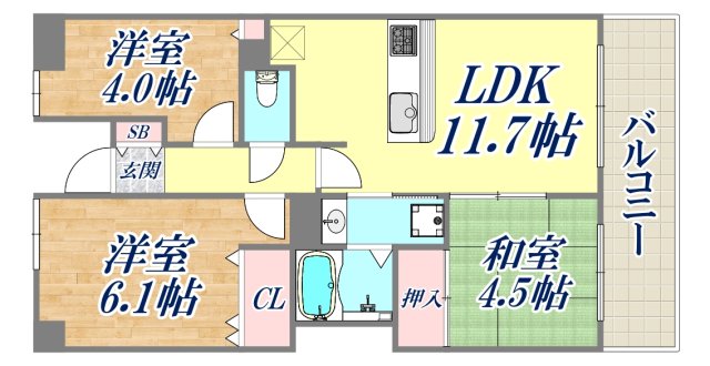 尼崎イスティーの間取り