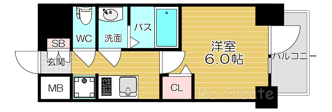 大阪市中央区神崎町のマンションの間取り