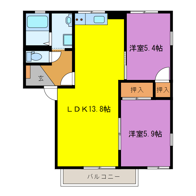 エスポアールＭＩＤＡ　A棟の間取り