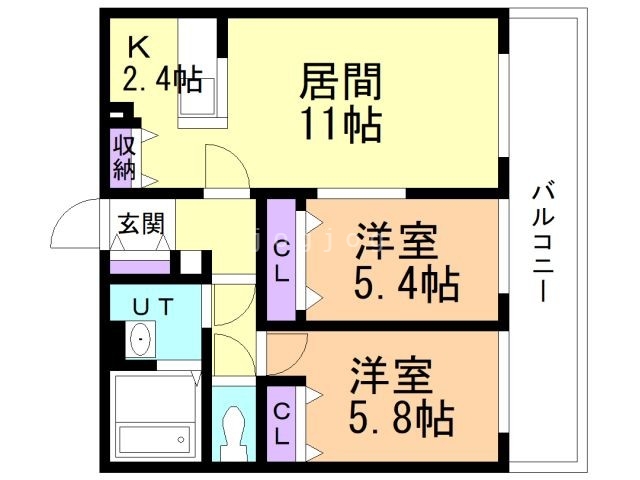 札幌市南区真駒内本町のマンションの間取り