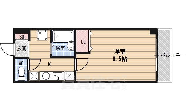 京都市中京区壬生坊城町のマンションの間取り