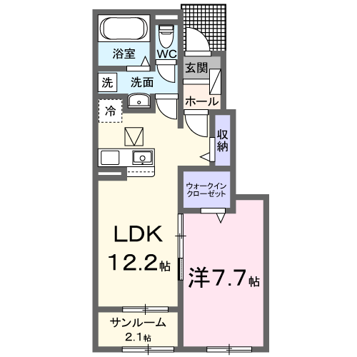 クレメント高岡Ａの間取り