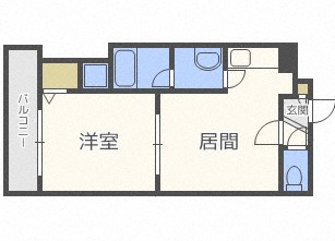 札幌市北区北二十一条西のマンションの間取り