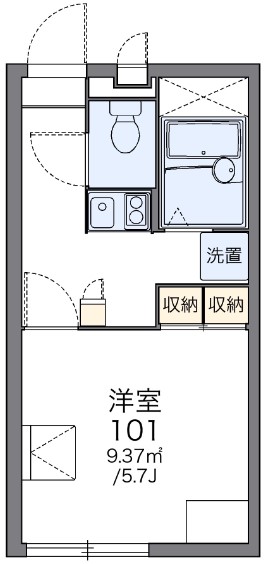 岡山市東区浅越のアパートの間取り