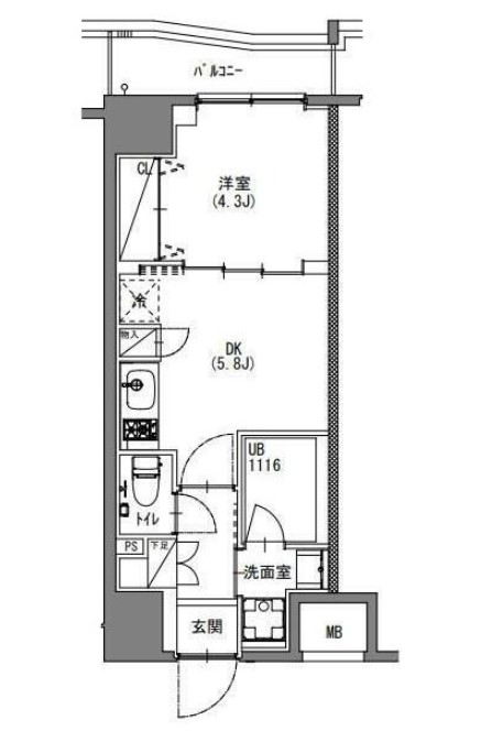 新宿区四谷のマンションの間取り