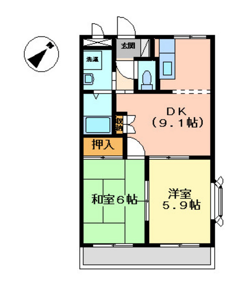 広島市安佐南区長束西のマンションの間取り